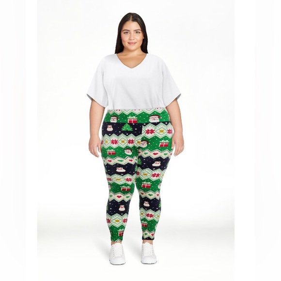 No Boundaries High Waist Plush Velour Christmas Leggings: size: Juniors XXXL(21) - Picture 2 of 7